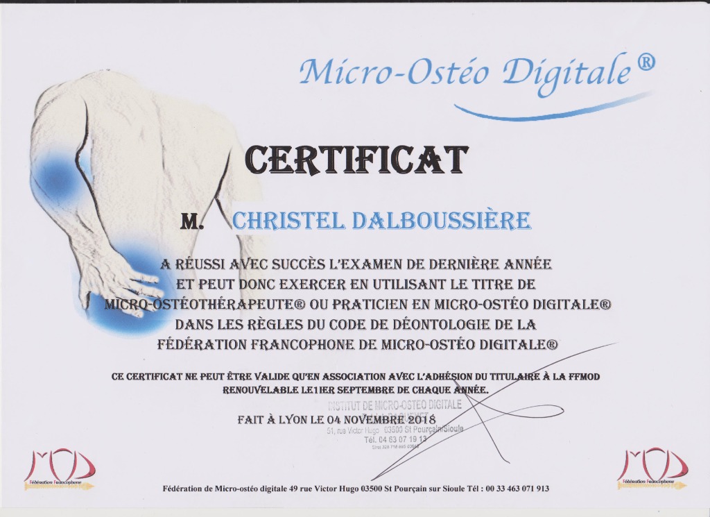 photo diplome Christel DALBOUSSIERE