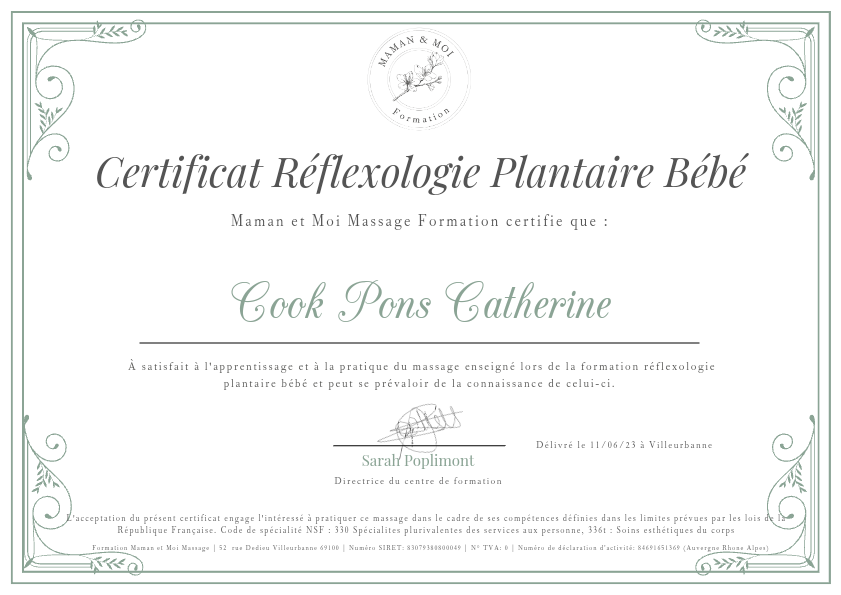 photo diplome AU P’TIT PLAISIR DE BEBE