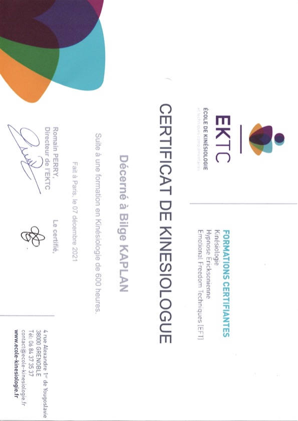 photo diplome Bilge Kaplan EI