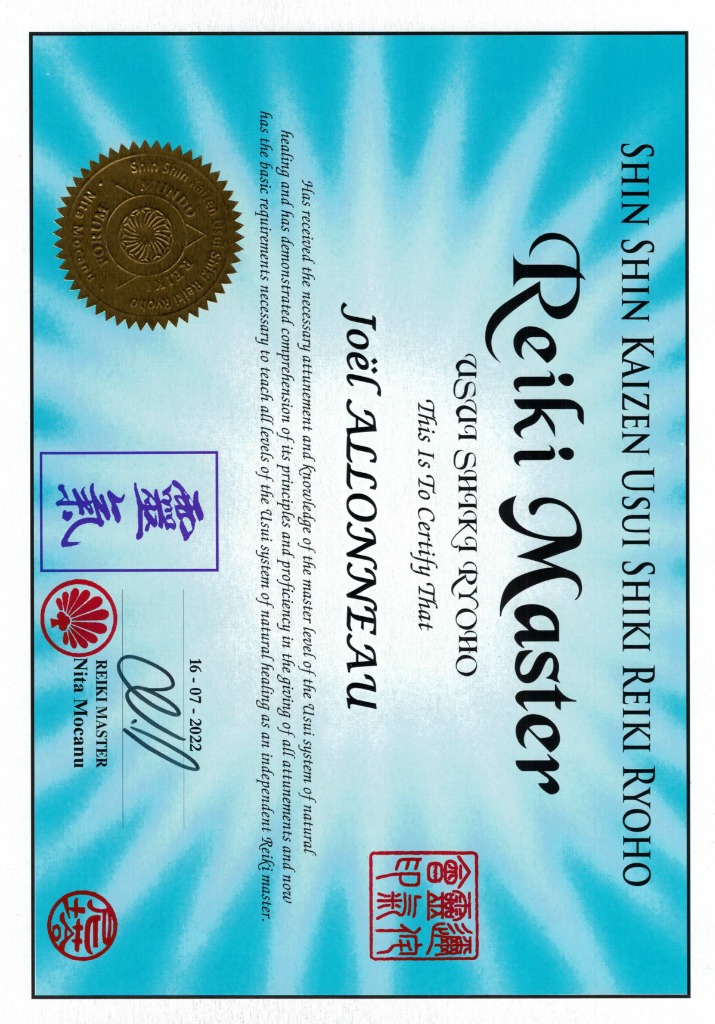 photo diplome Espace Reiki
