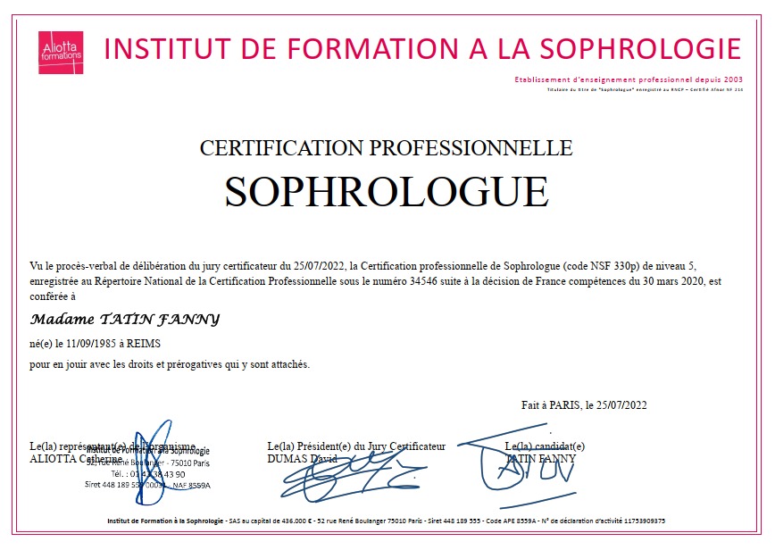 photo diplome Fanny TATIN