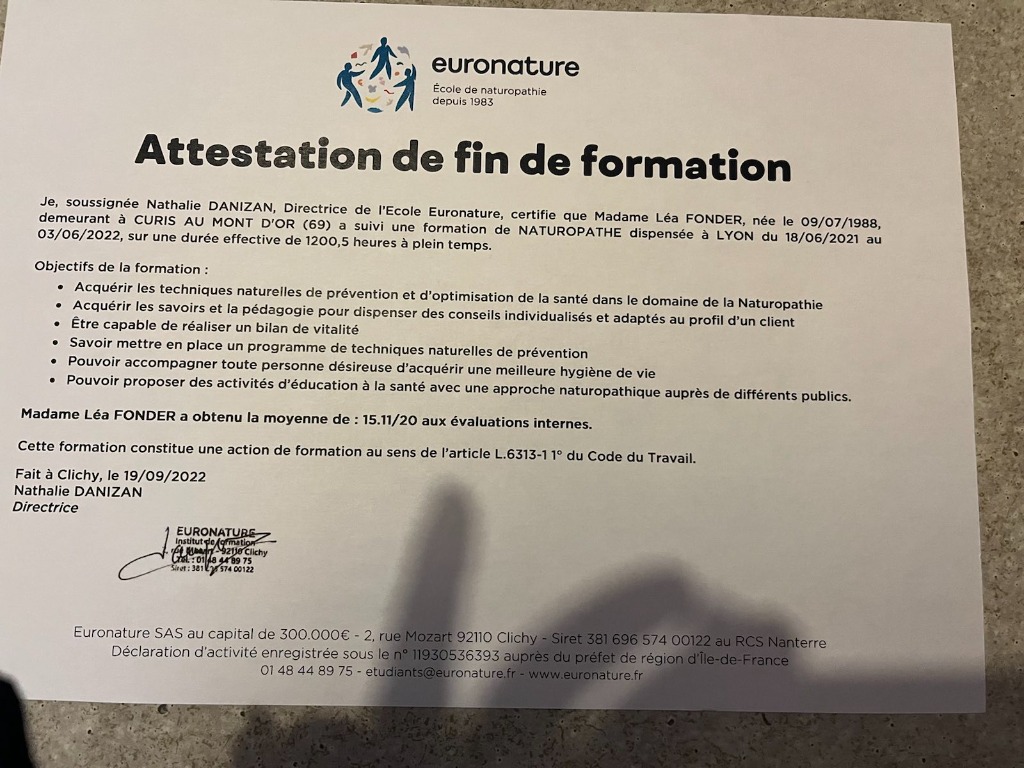 photo diplome Léa FONDER