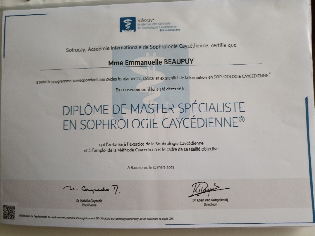 photo diplome Emmanuelle Beaupuy