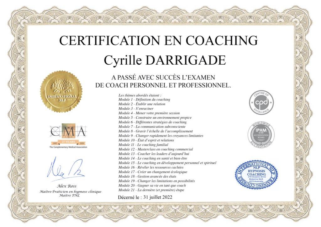 photo diplome Equi Sérénité 