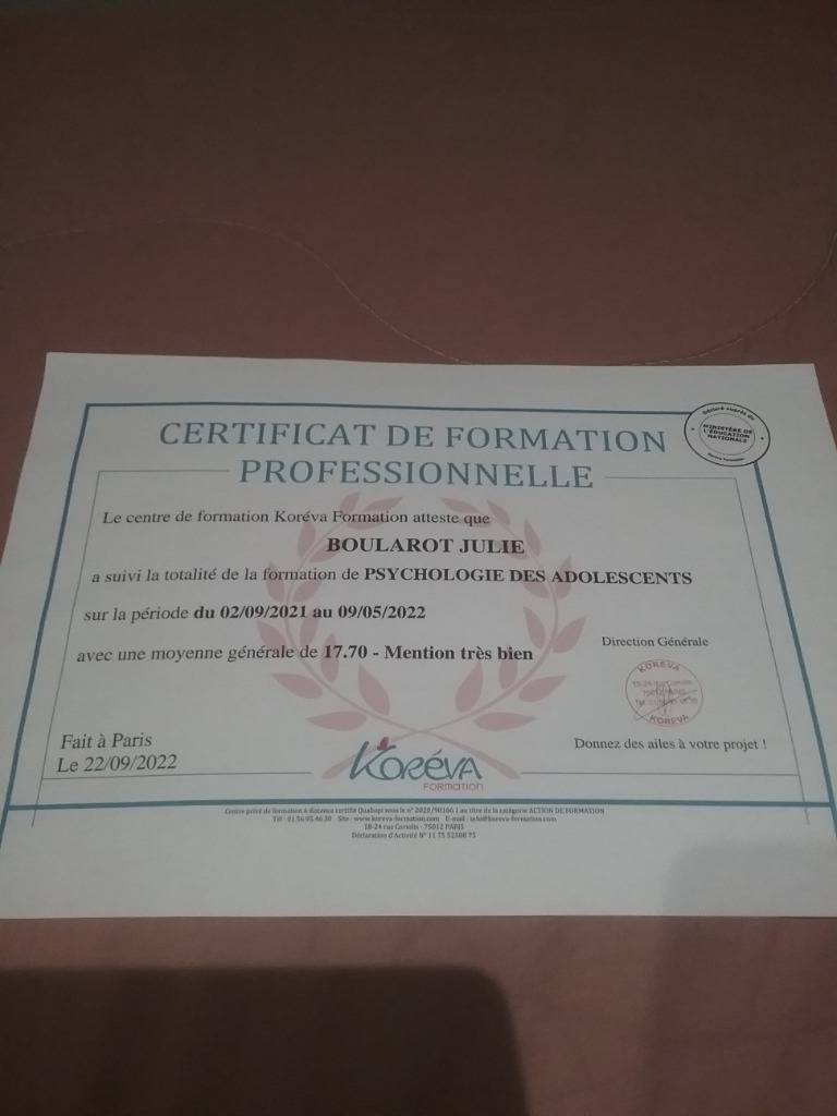 photo diplome Boularot Julie