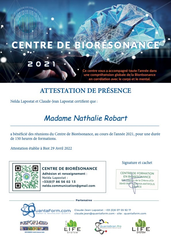 photo diplome Nathalie Robart