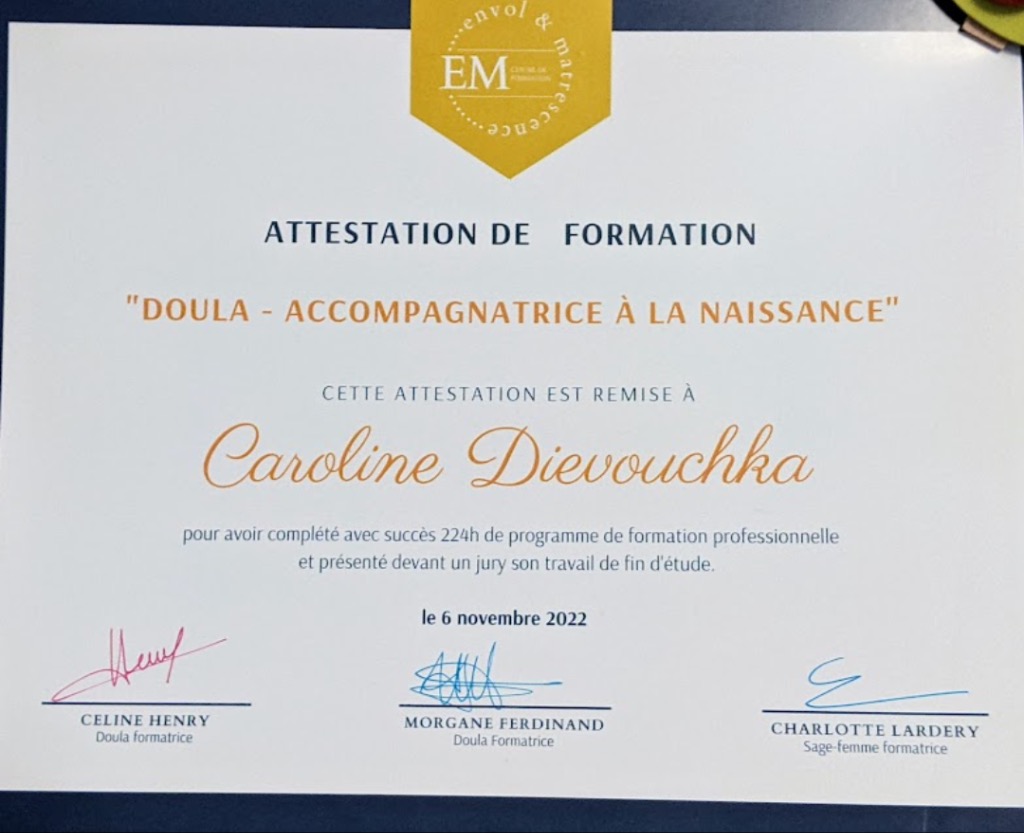 photo diplome La Belle Naissance