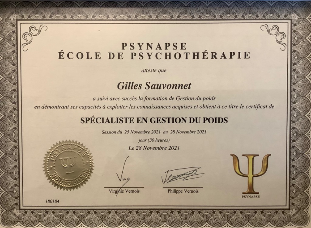 photo diplome Gilles Sauvonnet hypnose-passion-82