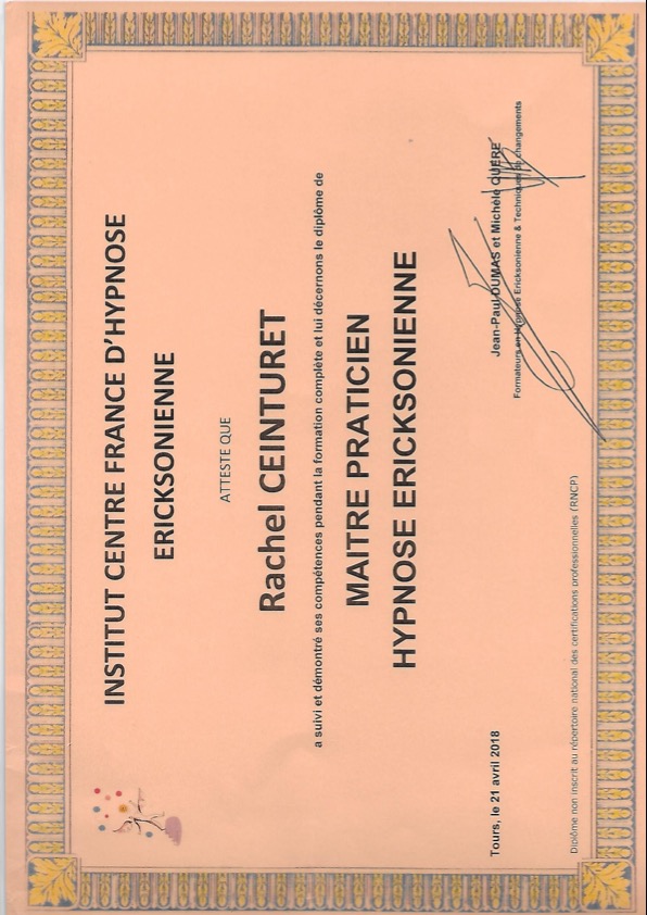 photo diplome Rachel CEINTURET