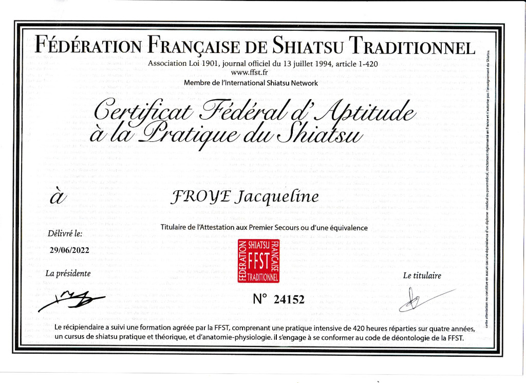 photo diplome Jacqueline FROYE