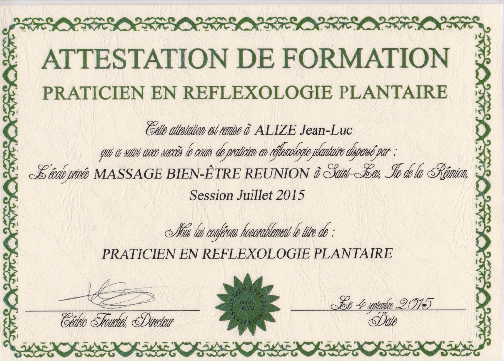 photo diplome Jean Luc ALIZE
