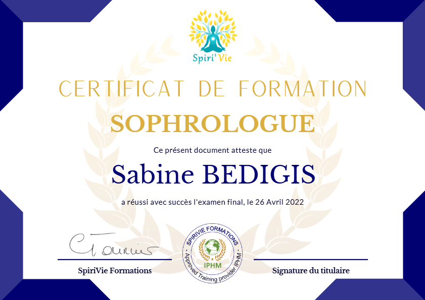 photo diplome Sabine CANAUD-BEDIGIS