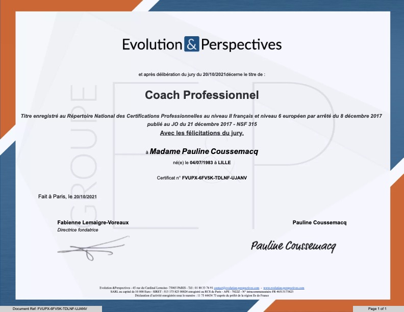 photo diplome Pauline Coussemacq