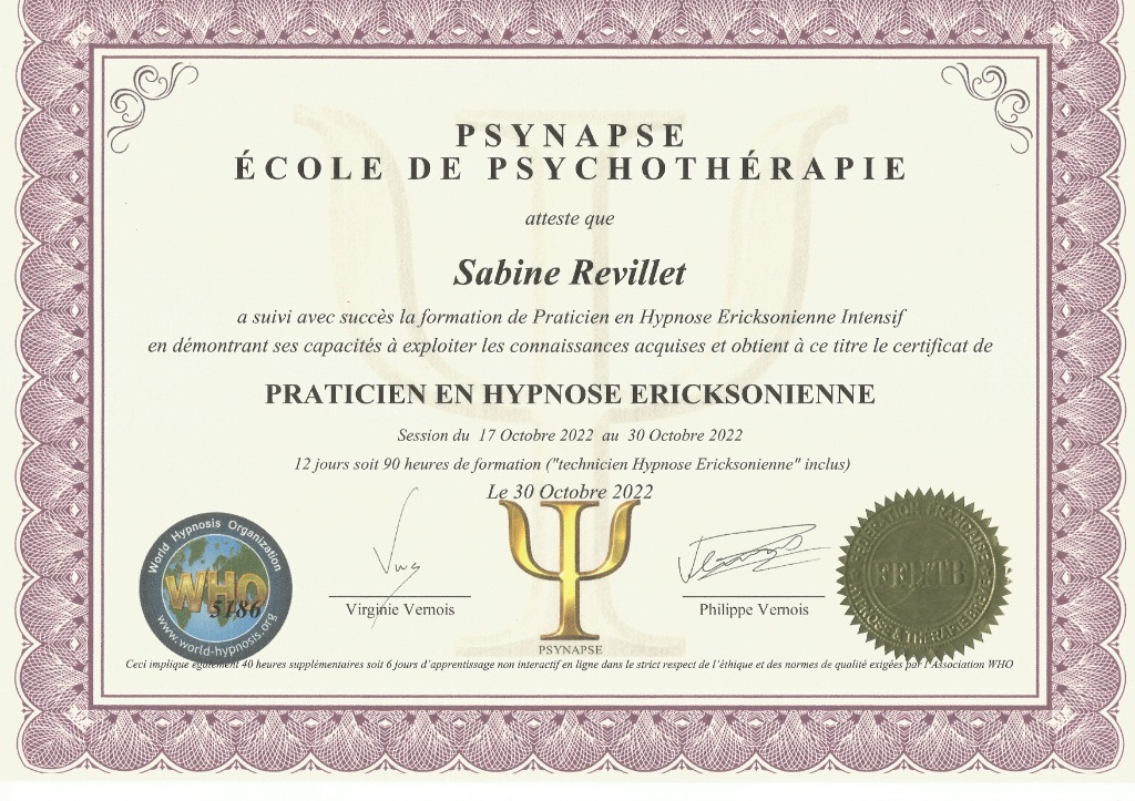 photo diplome Sabine Revillet