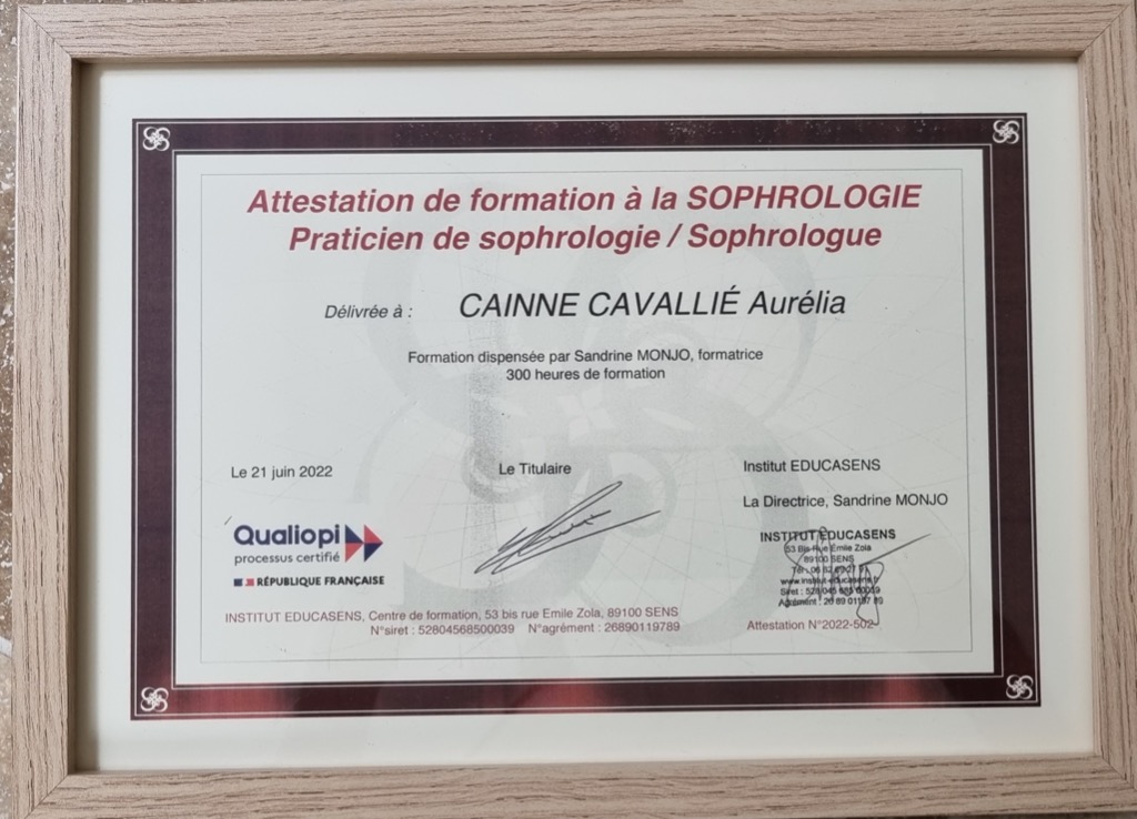 photo diplome Aurelia Cainne-Cavallie