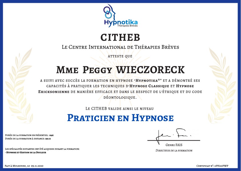 photo diplome Peggy WIECZORECK