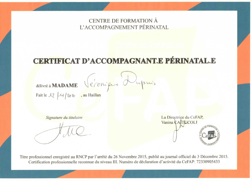 photo diplome Véronique Grédé