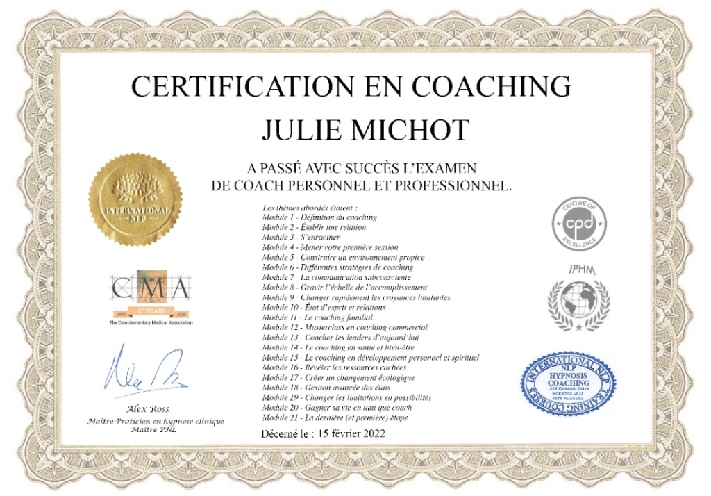 photo diplome Julie Michot