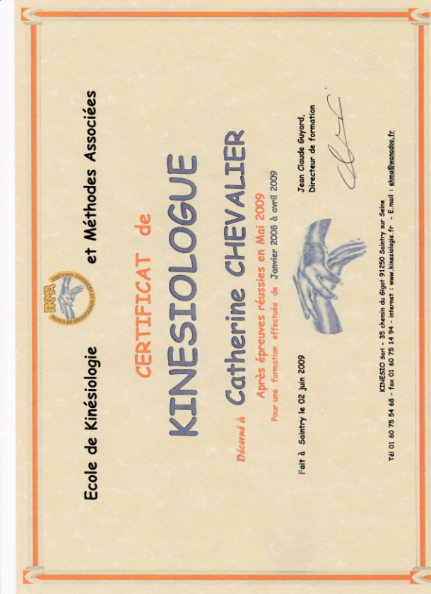 photo diplome Catherine CHEVALIER