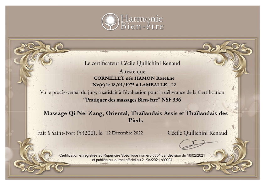 photo diplome ROSELINE CORNILLET