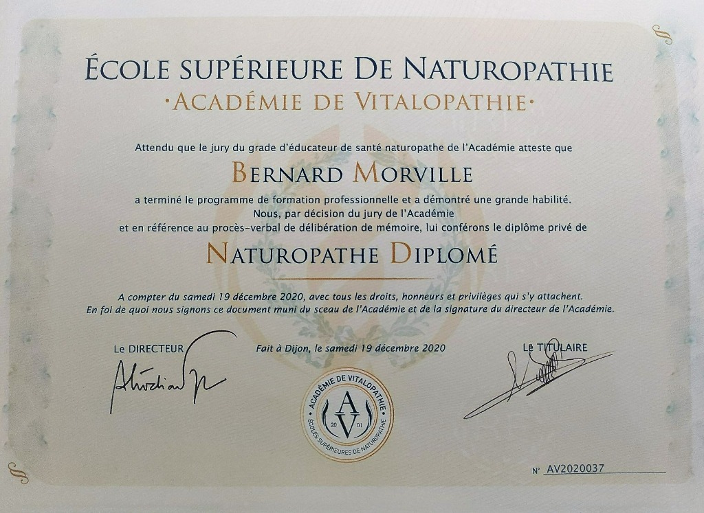 photo diplome Bernard Morville