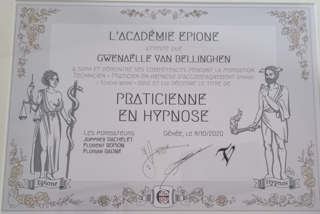 photo diplome Gwenaëlle Van Bellinghen