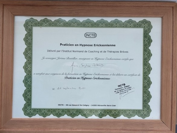 photo diplome Anne-Sophie DAVID