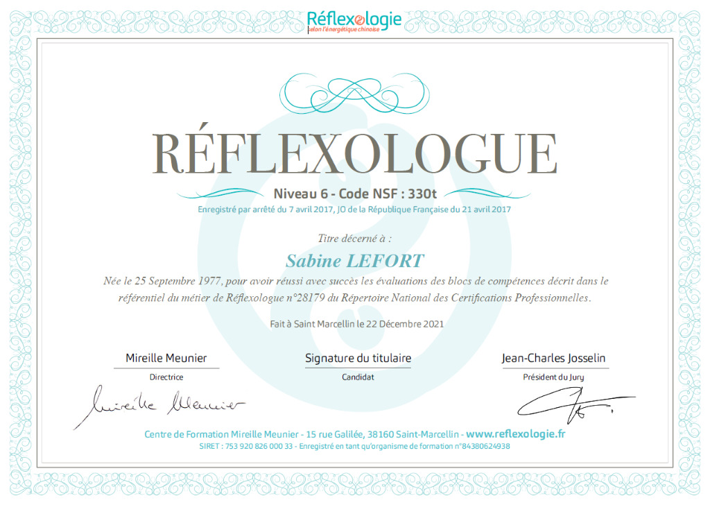 photo diplome Sabine LEFORT - EI