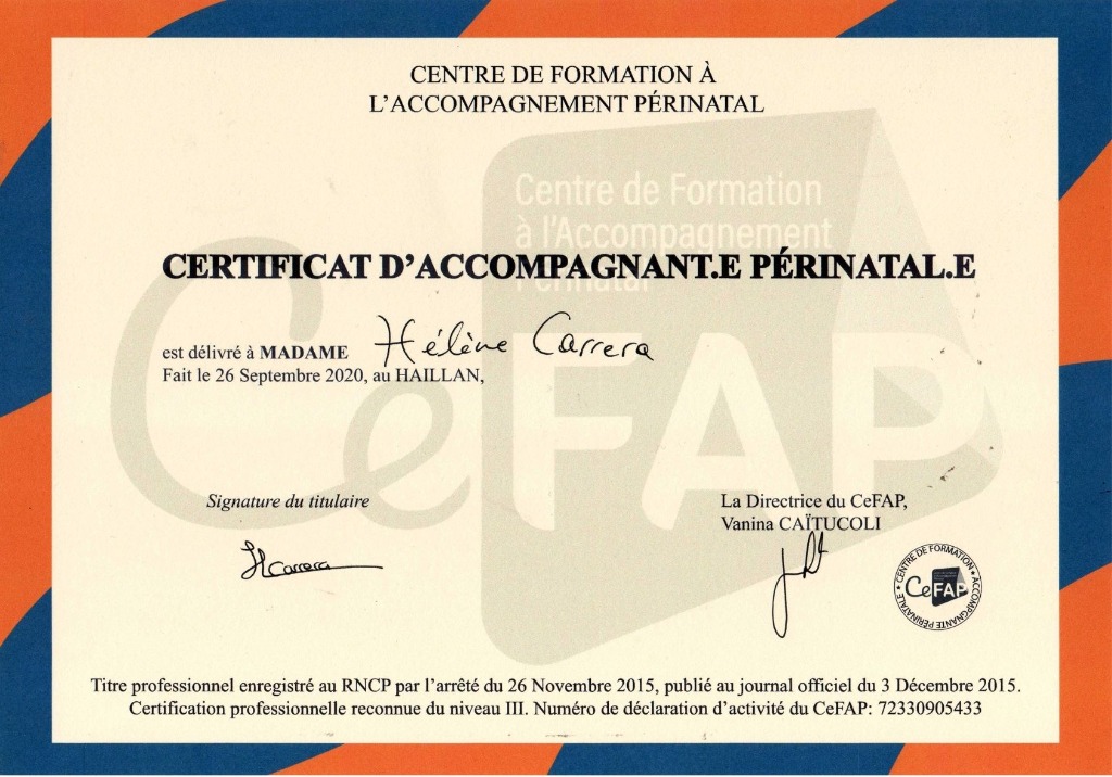 photo diplome Hélène CARRERA
