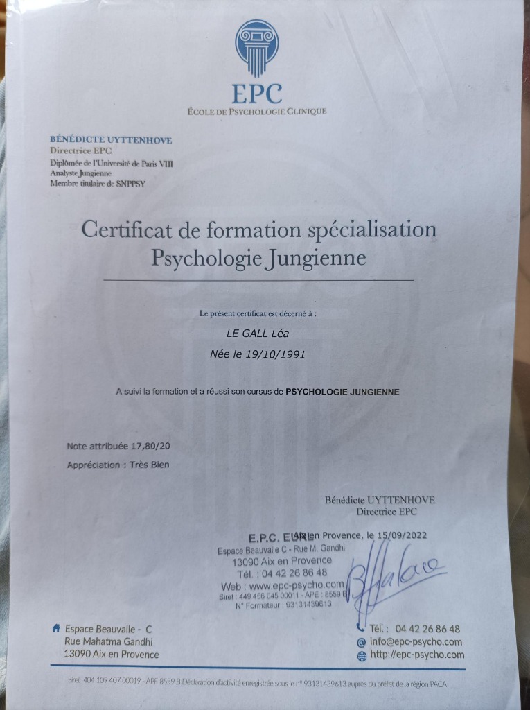 photo diplome Léa Le Gall - interprétation des rêves