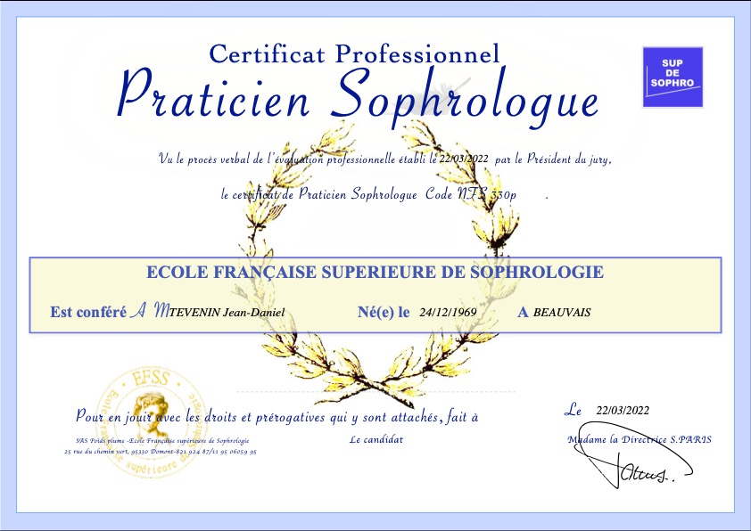 photo diplome TEVENIN Jean-Daniel EI