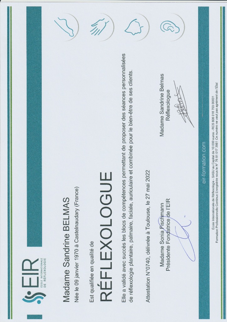 photo diplome Sandrine Belmas 