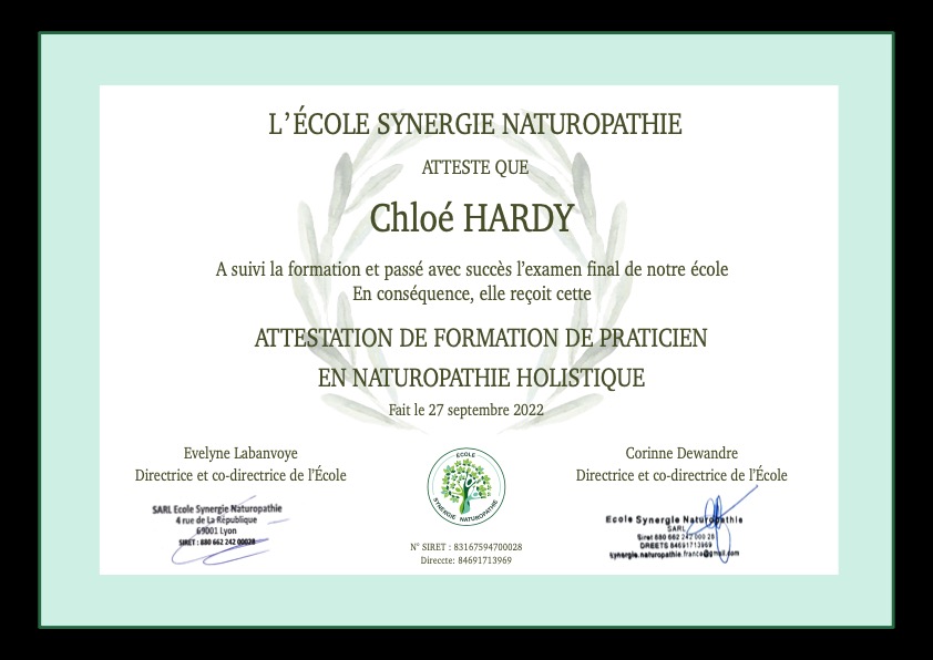 photo diplome Chloé Hardy