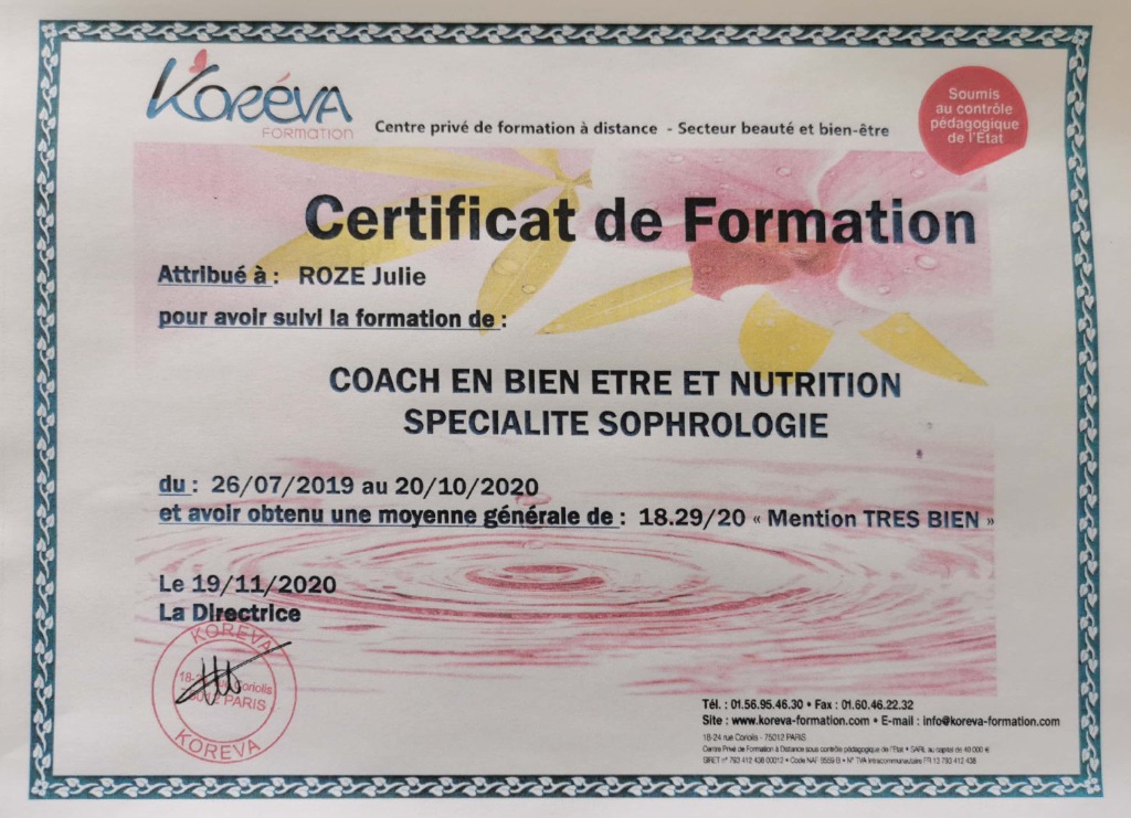 photo diplome Julie rozé 