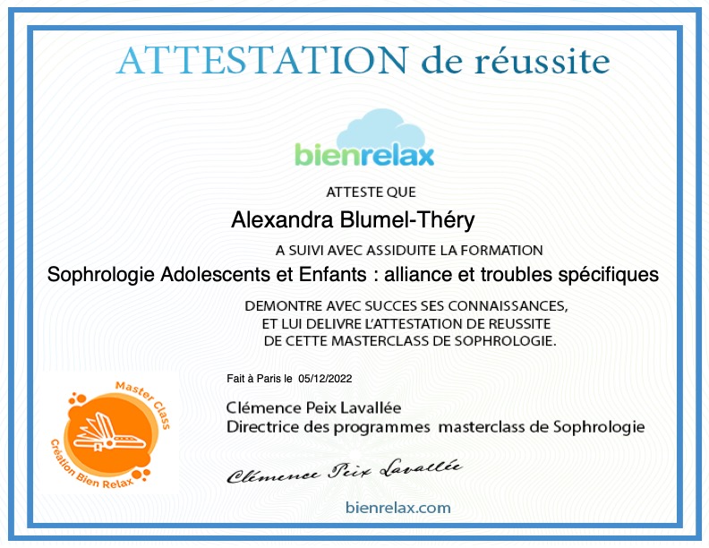 photo diplome Alexandra Blumel-Théry