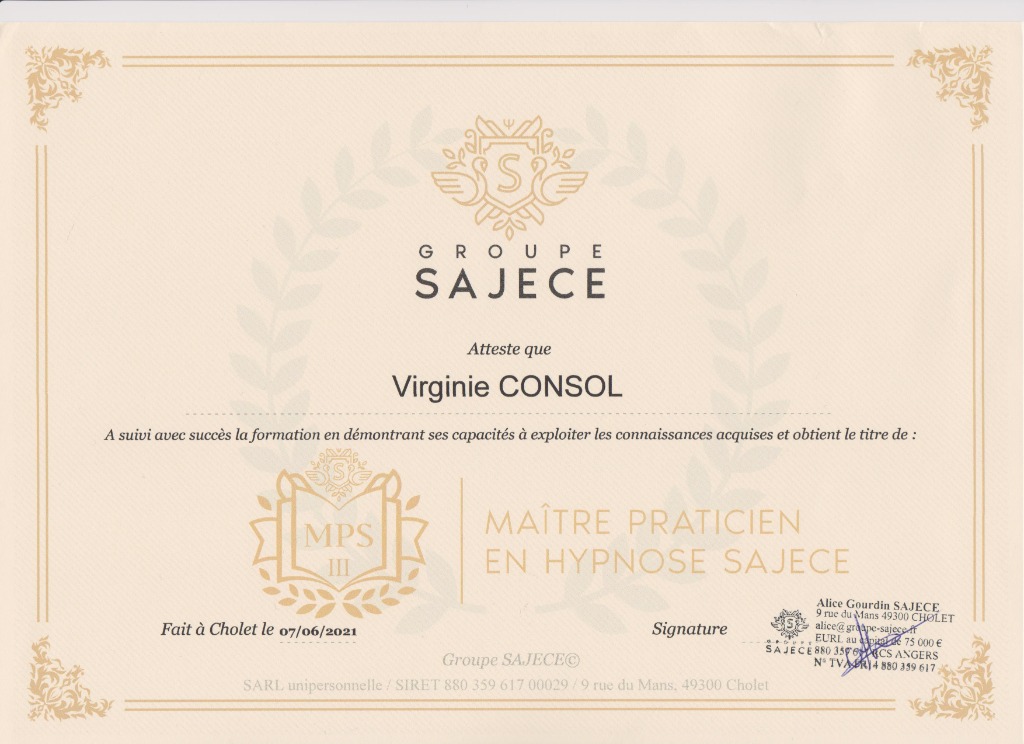 photo diplome Virginie Consol