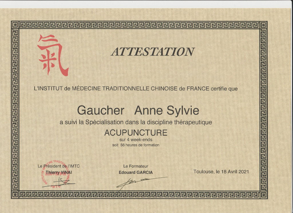 photo diplome Anne-Sylvie Gaucher