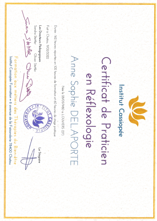 photo diplome Anne-Sophie DELAPORTE