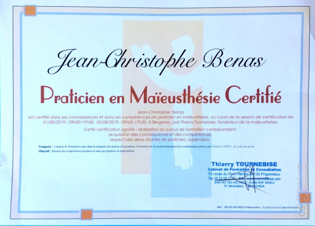 photo diplome Jean Christophe Benas