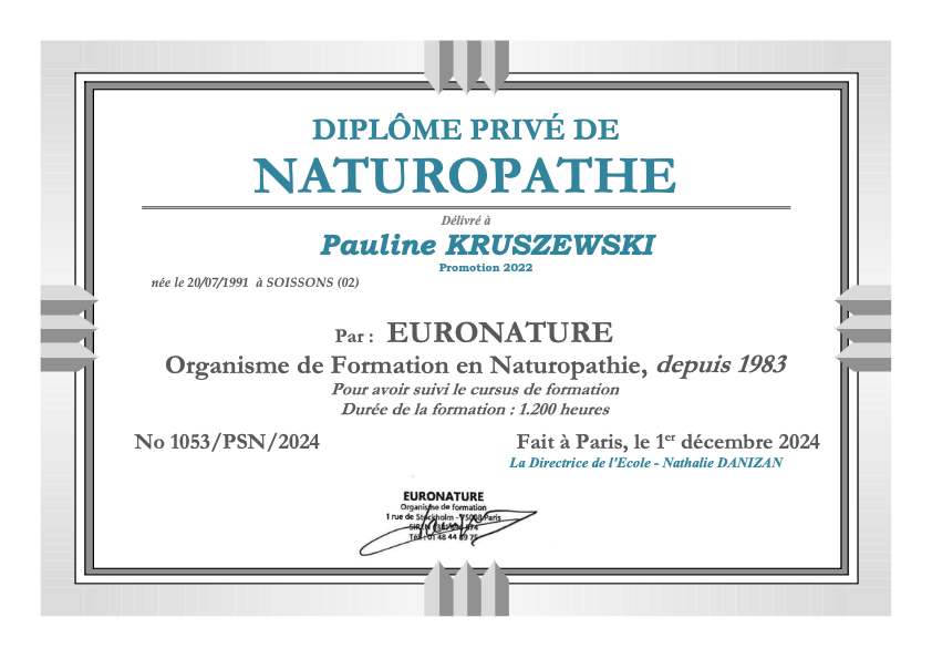 photo diplome Pauline KRUSZEWSKI - Vitalité Beauté Féminité