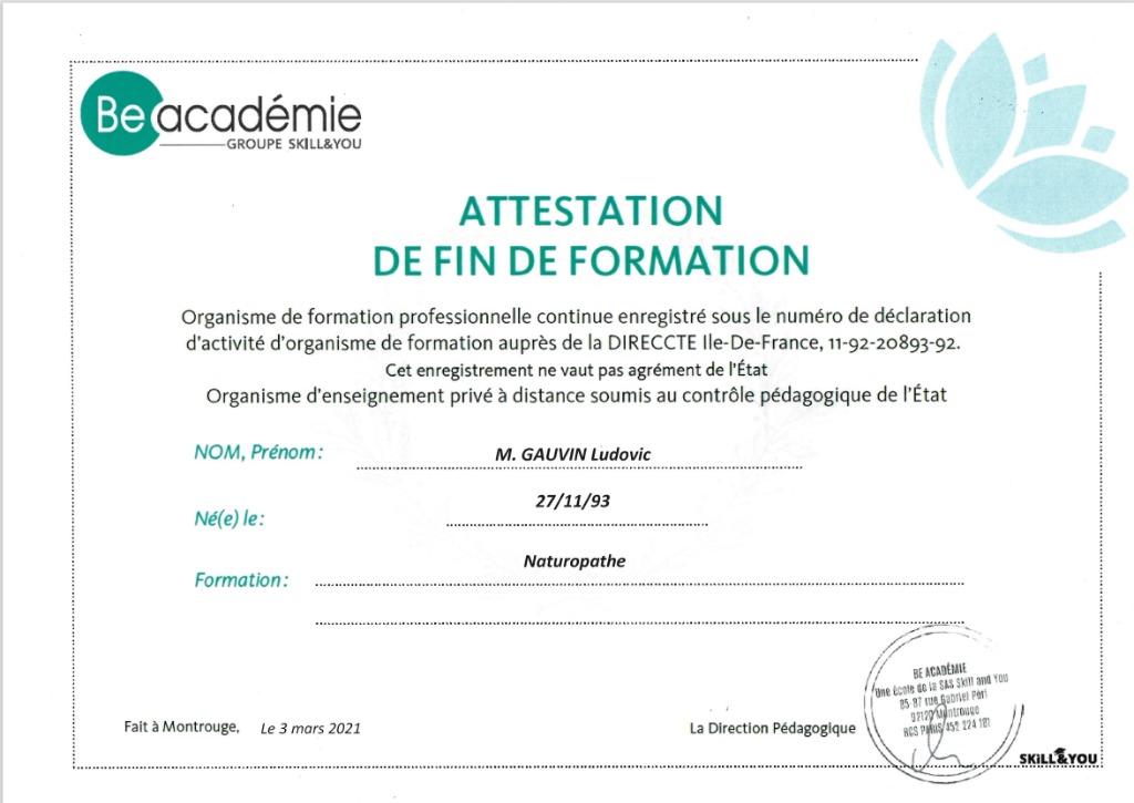 photo diplome Ludovic Gauvin