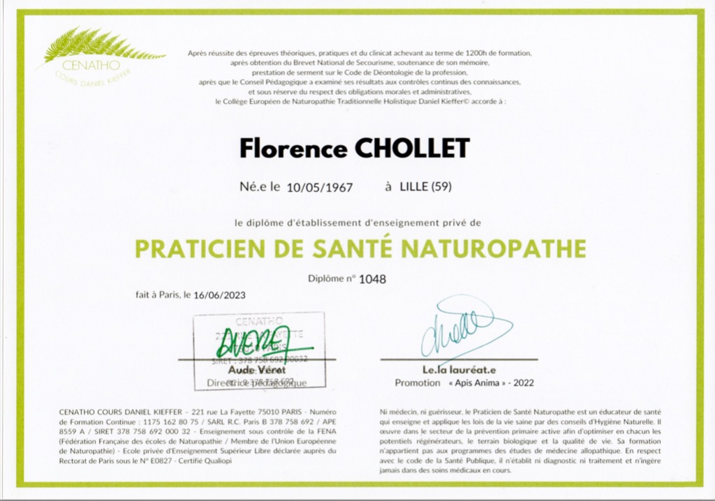 photo diplome Florence Chollet