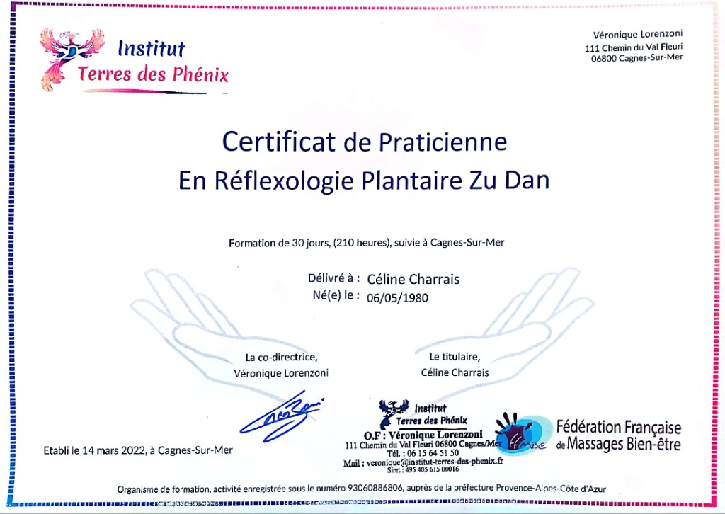 photo diplome Céline Charrais