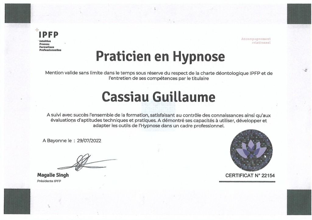 photo diplome Guillaume Cassiau-Hypsol