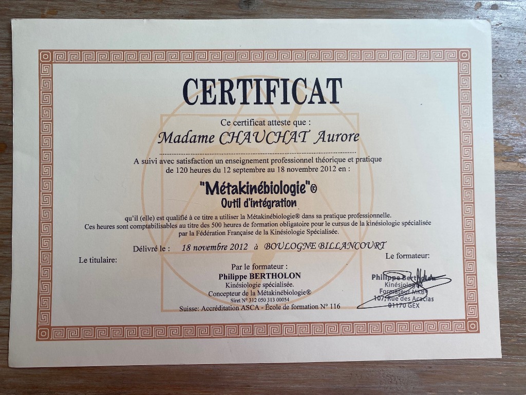 photo diplome Aurore Chauchat