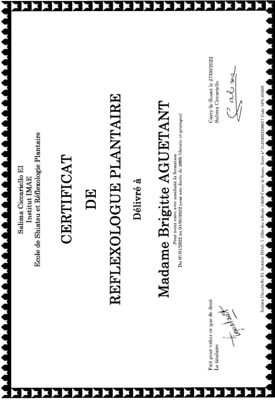 photo diplome Brigitte AGUETANT