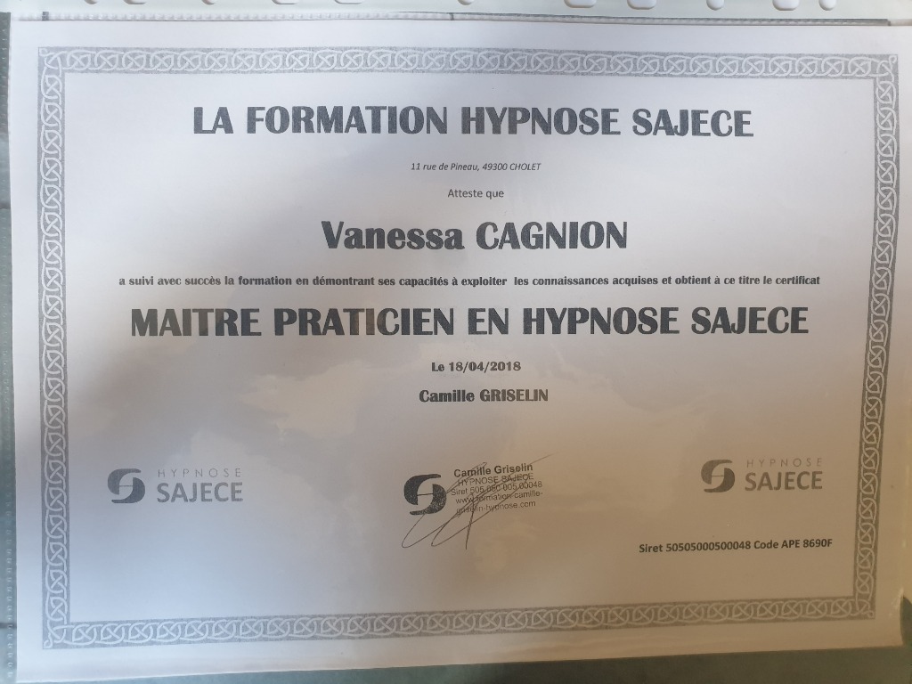 photo diplome Vanessa Cagnion 