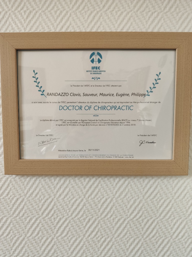 photo diplome Clovis Randazzo