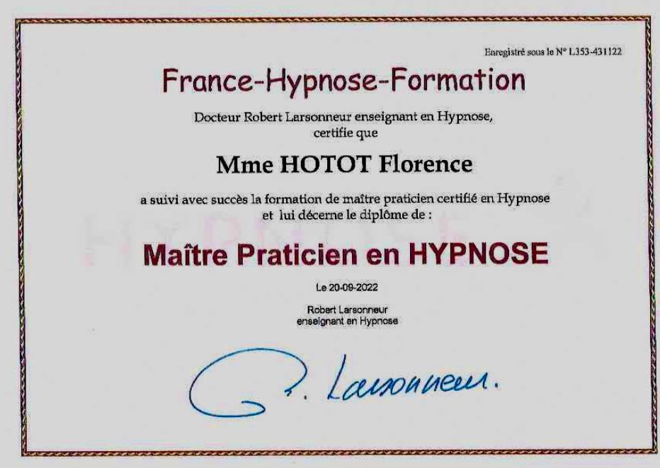 photo diplome FLORENCE HOTOT