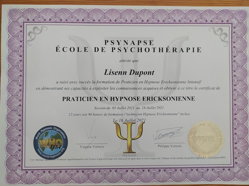 photo diplome Lisenn Dupont